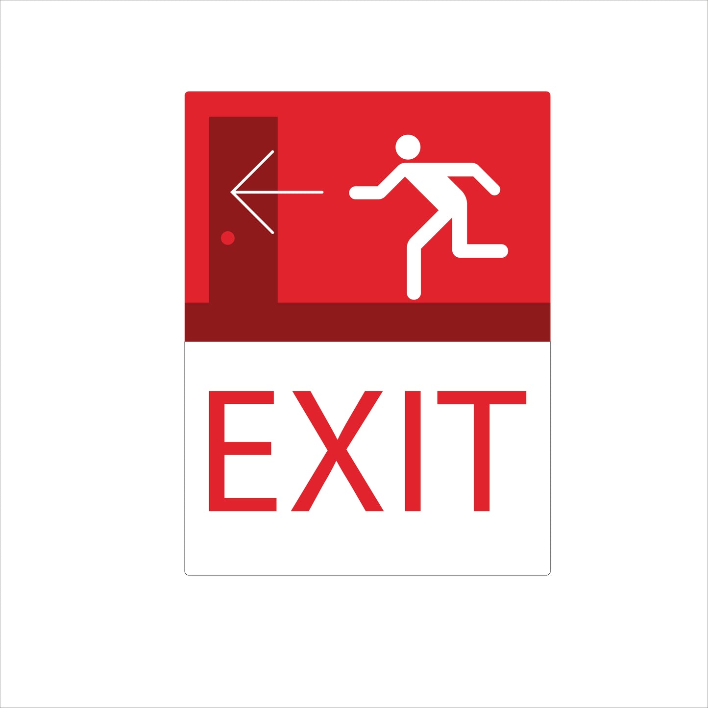 Emergency Exit Sign – Running Man with Down-right Arrow 7''w x 12''h