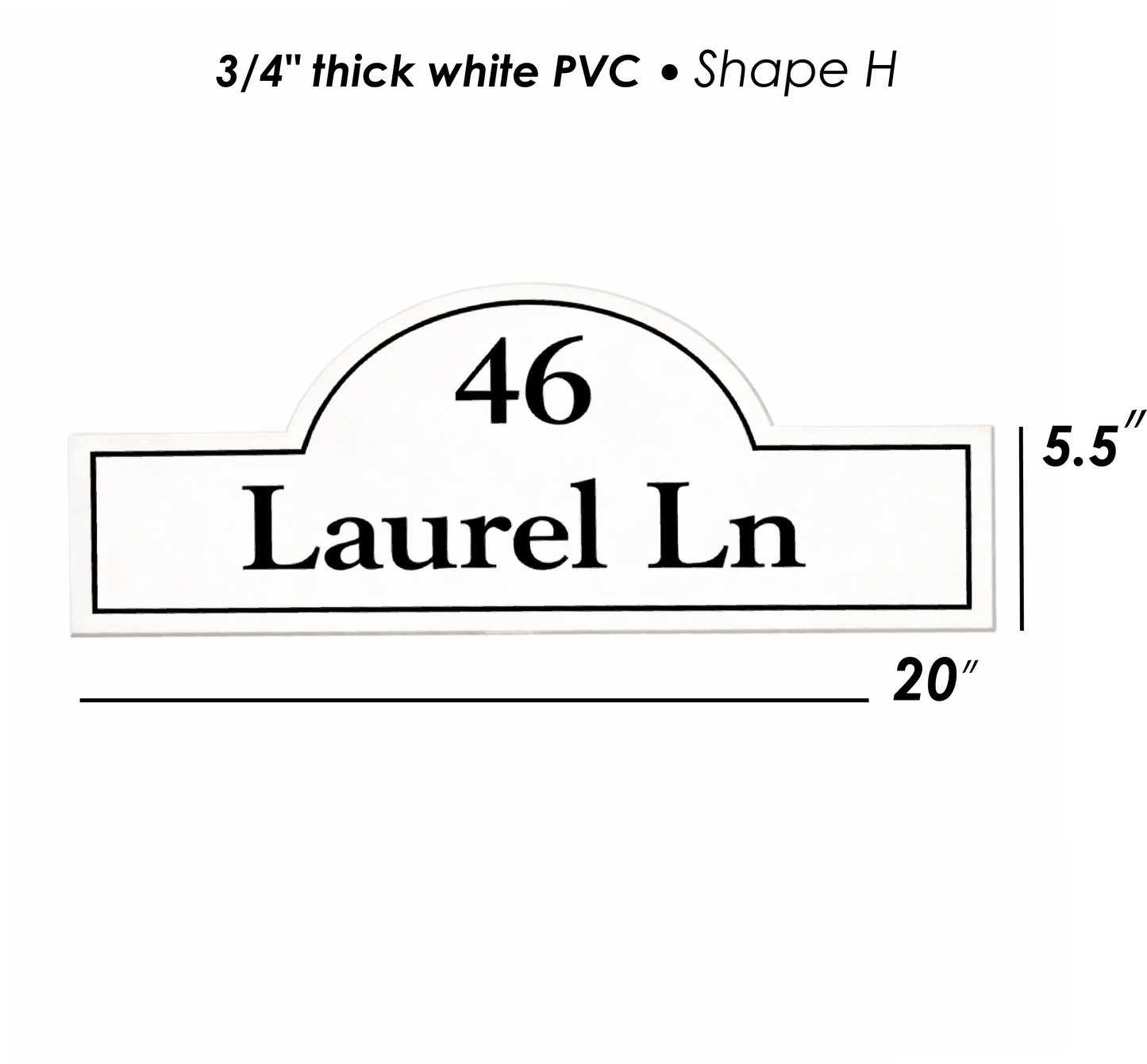 Custom PVC Yard Address Sign – Personalized House Number Sign with Stake (shape G)