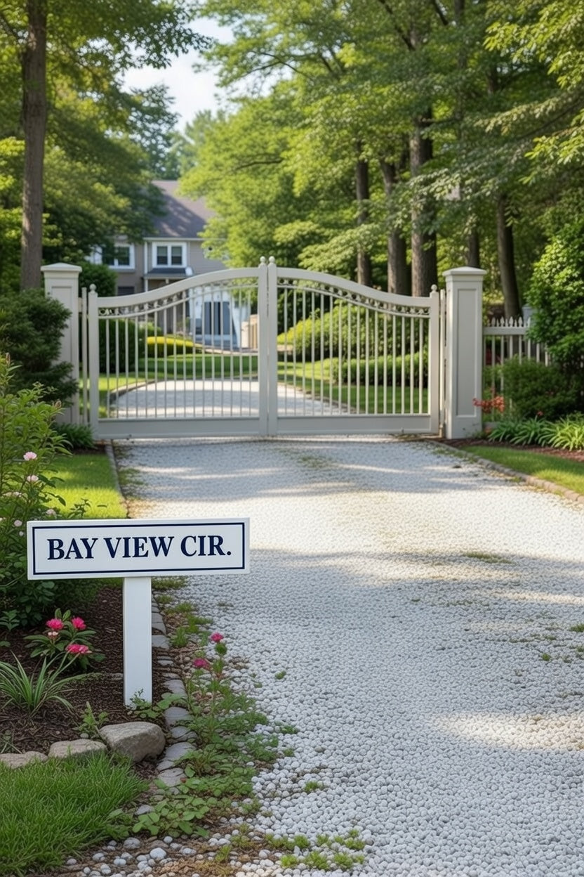 Custom PVC Yard Address Sign – Personalized House Number Sign with Stake (shape F)