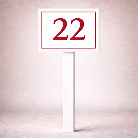 Custom PVC Yard Address Sign – Personalized House Number Sign with Stake (shape E)