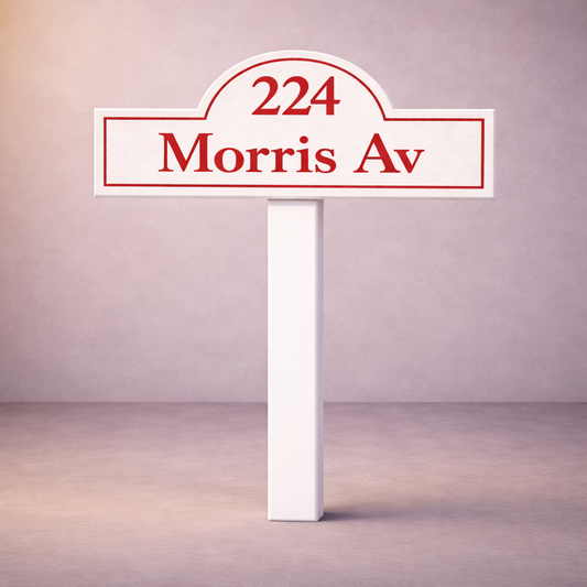 Custom PVC Yard Address Sign – Personalized House Number Sign with Stake (shape G)