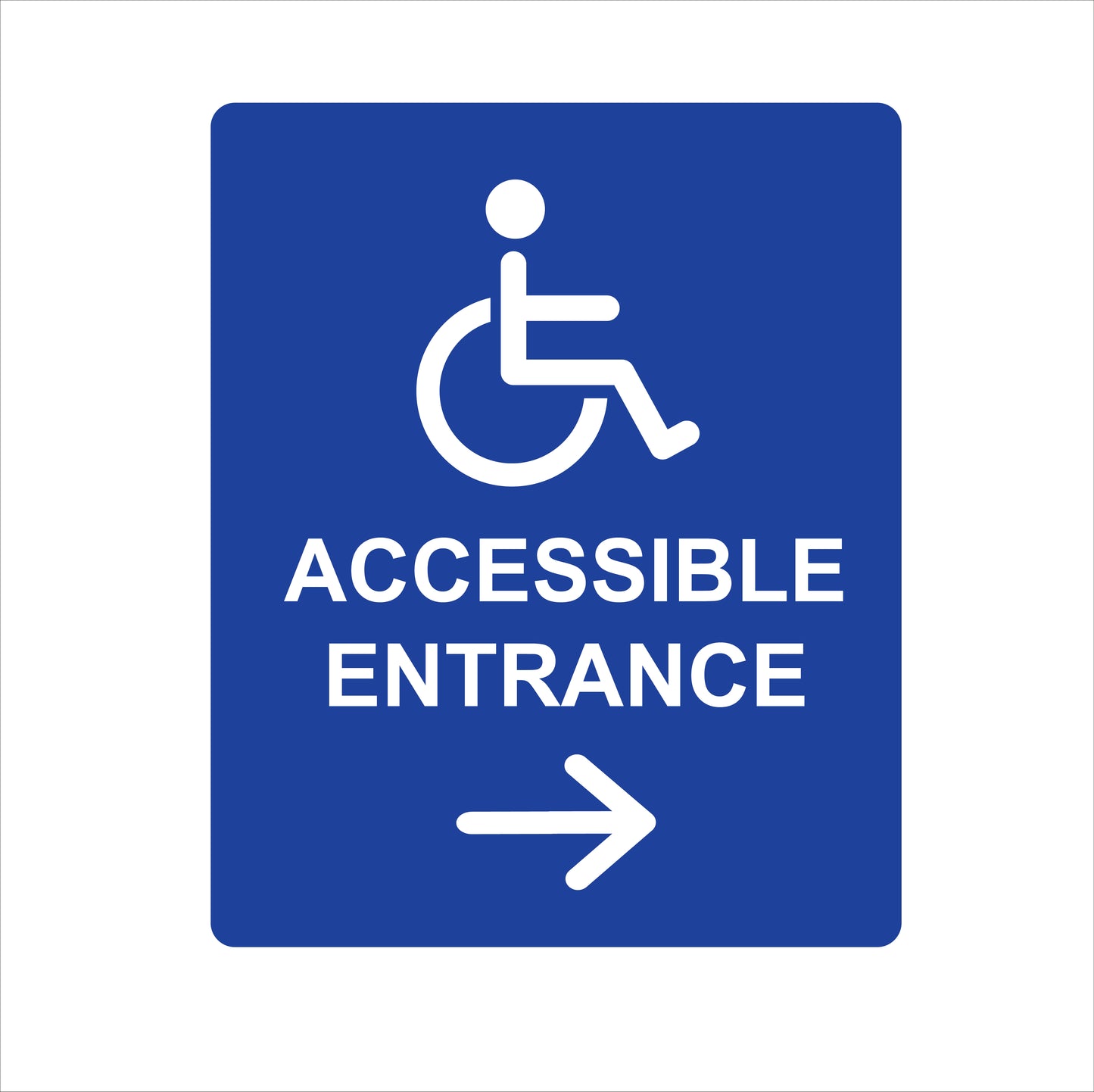 Accessible Entrance Directional Sign – ADA – 7.5''W x 9''H