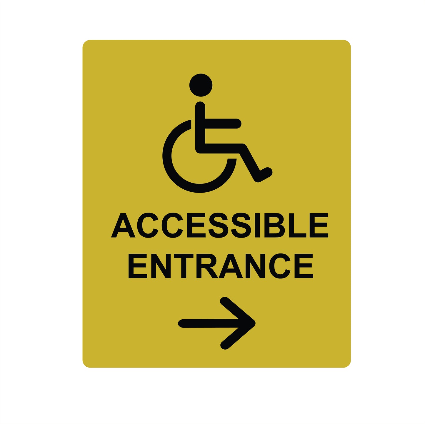 Accessible Entrance Directional Sign – ADA – 7.5''W x 9''H