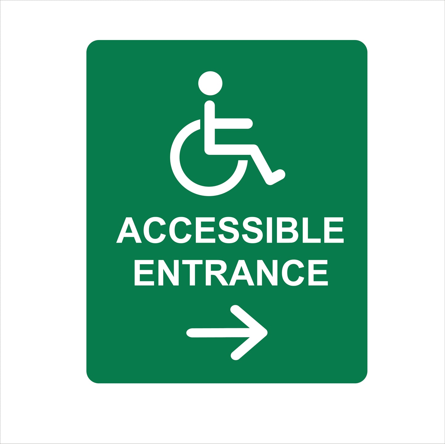 Accessible Entrance Directional Sign – ADA – 7.5''W x 9''H