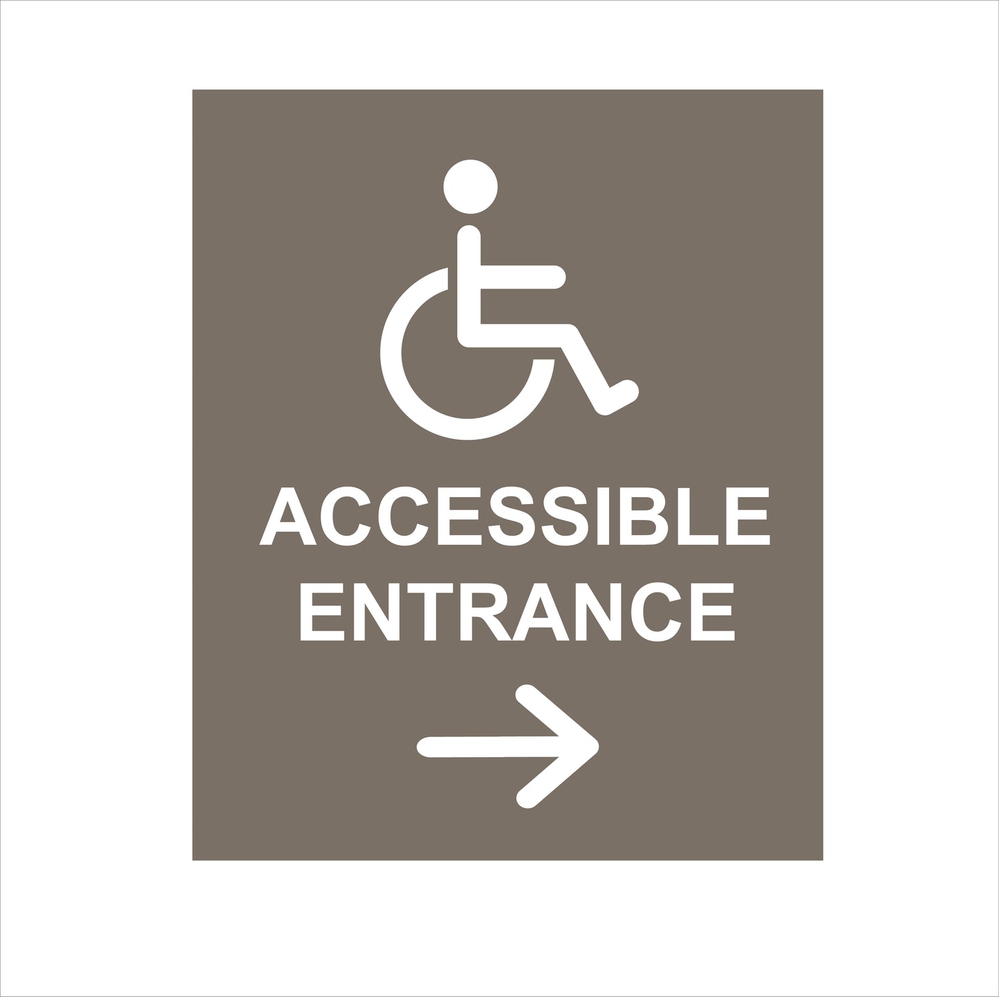 Accessible Entrance Directional Sign – ADA – 7.5''W x 9''H