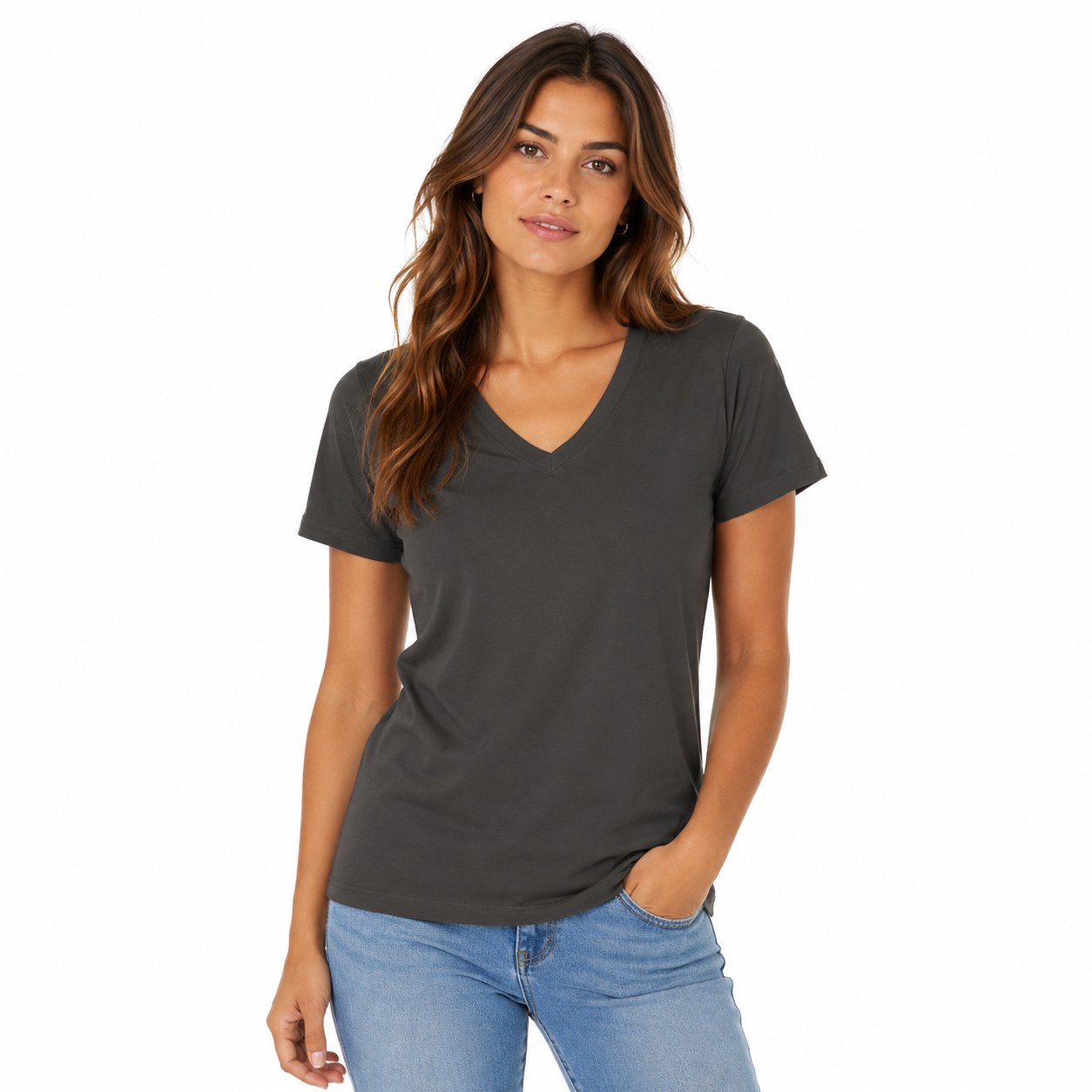Bella + Canvas Women's Relaxed Jersey V-Neck T-Shirt 6405