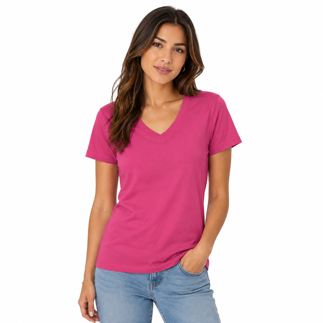 Bella + Canvas Women's Relaxed Jersey V-Neck T-Shirt 6405