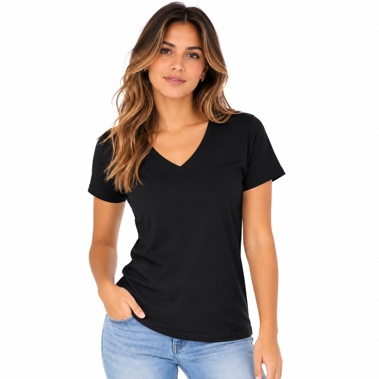 Bella + Canvas Women's Relaxed Jersey V-Neck T-Shirt 6405
