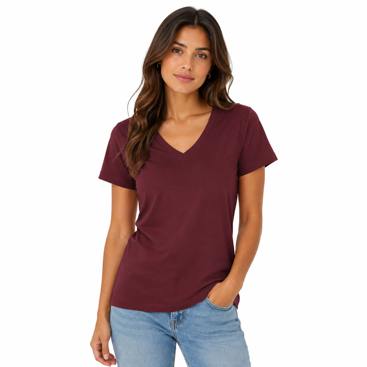 Bella + Canvas Women's Relaxed Jersey V-Neck T-Shirt 6405