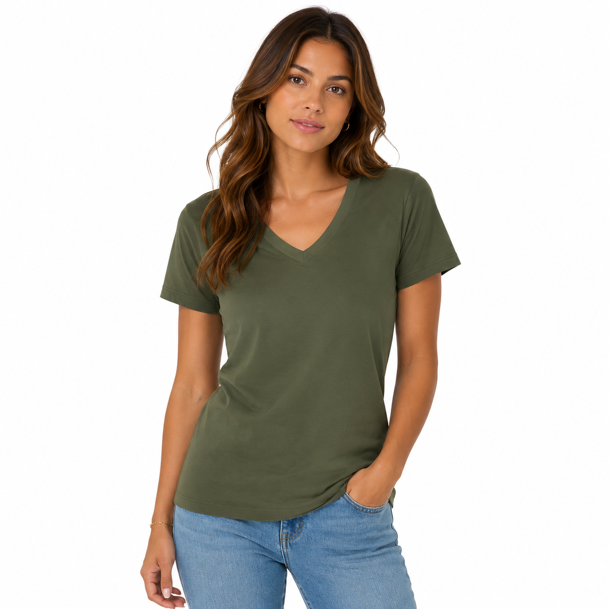 Bella + Canvas Women's Relaxed Jersey V-Neck T-Shirt 6405