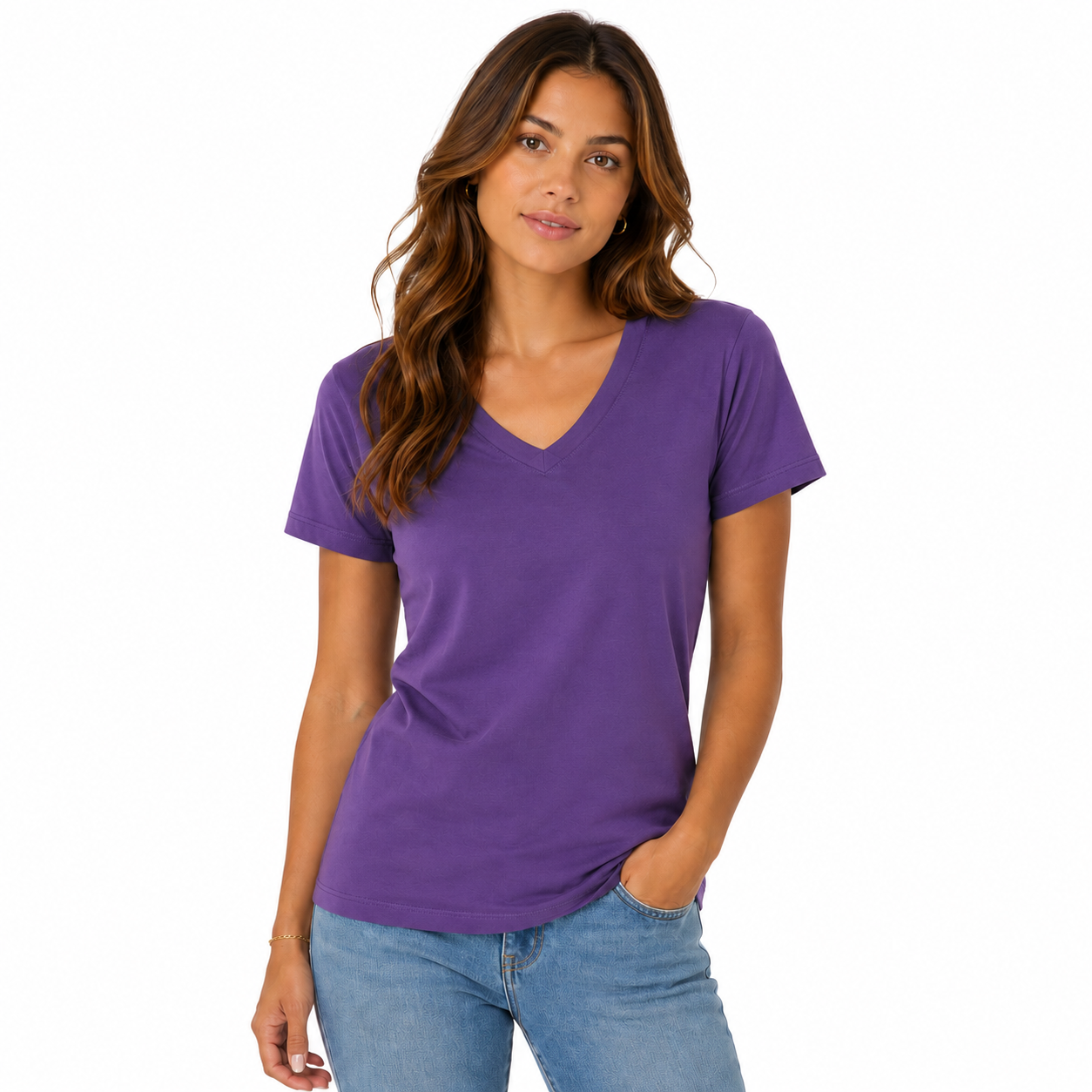 Bella + Canvas Women's Relaxed Jersey V-Neck T-Shirt 6405