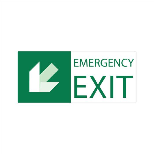 Emergency Exit Sign – Down-Left Arrow