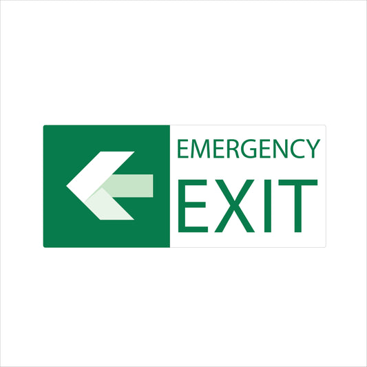 Emergency Exit Sign – Left Arrow – 10''w x 7'' h