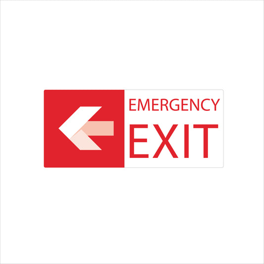 Emergency Exit Sign – Left Arrow – 10''w x 7'' h