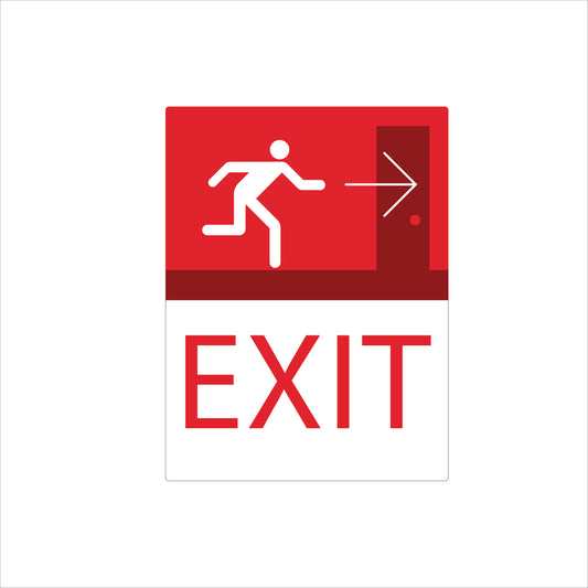 Emergency Exit Sign – Running Man with Down-right Arrow 7''w x 12''h
