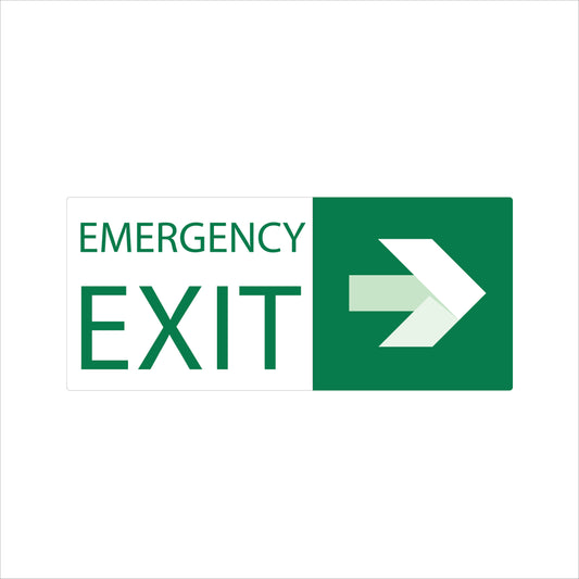 Emergency Exit Sign – Right Arrow – 10''w x 7''h