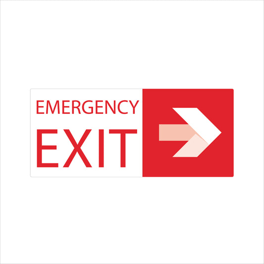 Emergency Exit Sign – Right Arrow – 10''w x 7''h