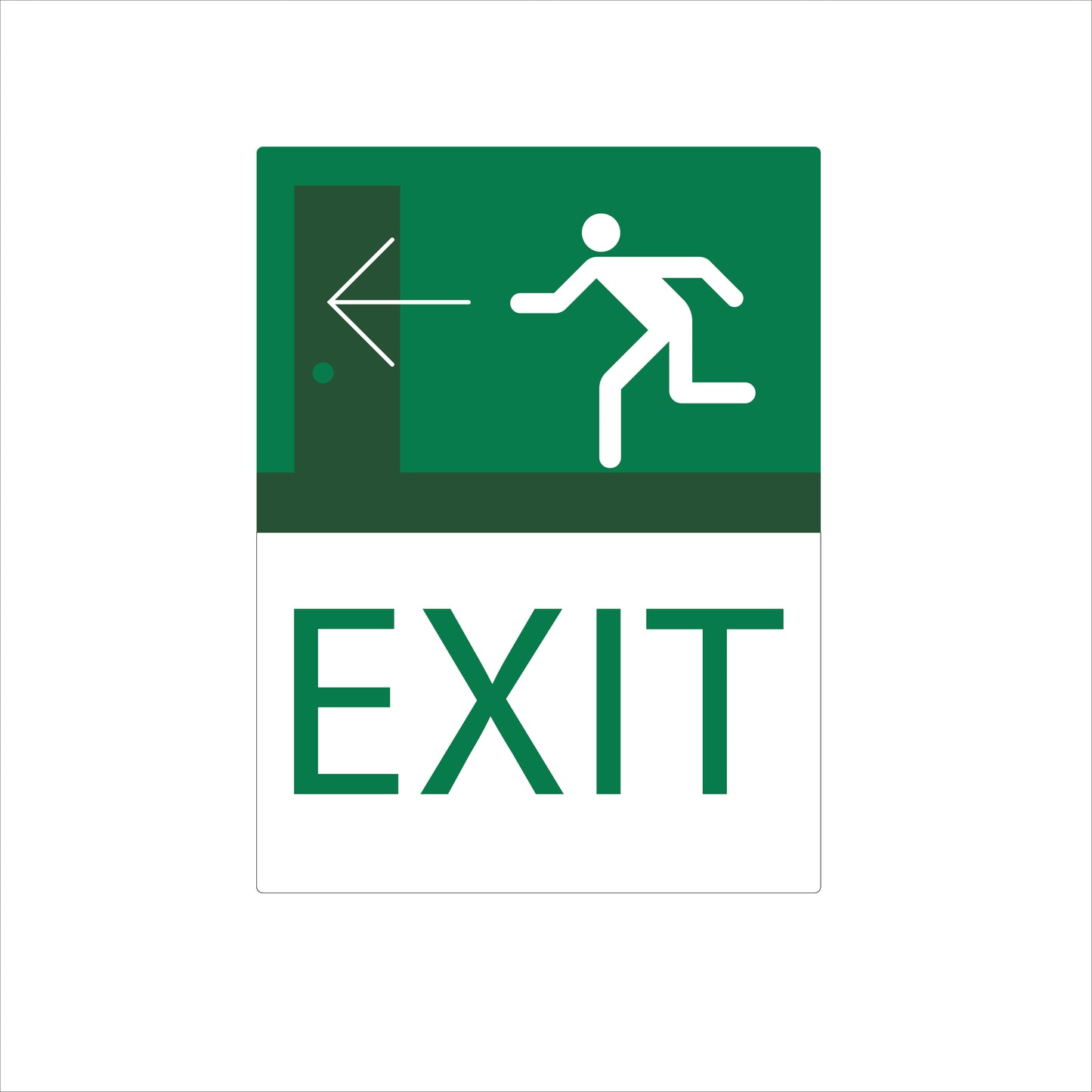 Emergency Exit Sign – Running Man with Down-right Arrow 7''w x 12''h