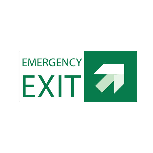 Emergency Exit Sign – Up-Right Arrow- 10''w x 7'' h