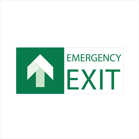 Emergency Exit Sign – Up Arrow – 10″W × 7″H