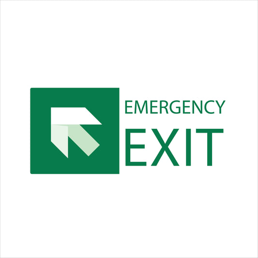Emergency Exit Sign – Up-Left Arrow-red 10''x7''