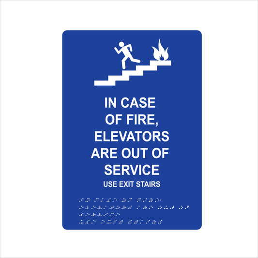 Fire Emergency Stairway Sign – ADA Braille – 9''W x 13''H