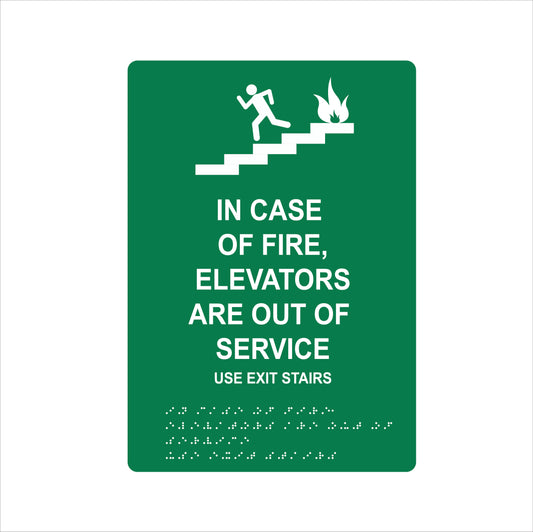 Fire Emergency Stairway Sign – ADA Braille – 9''W x 13''H