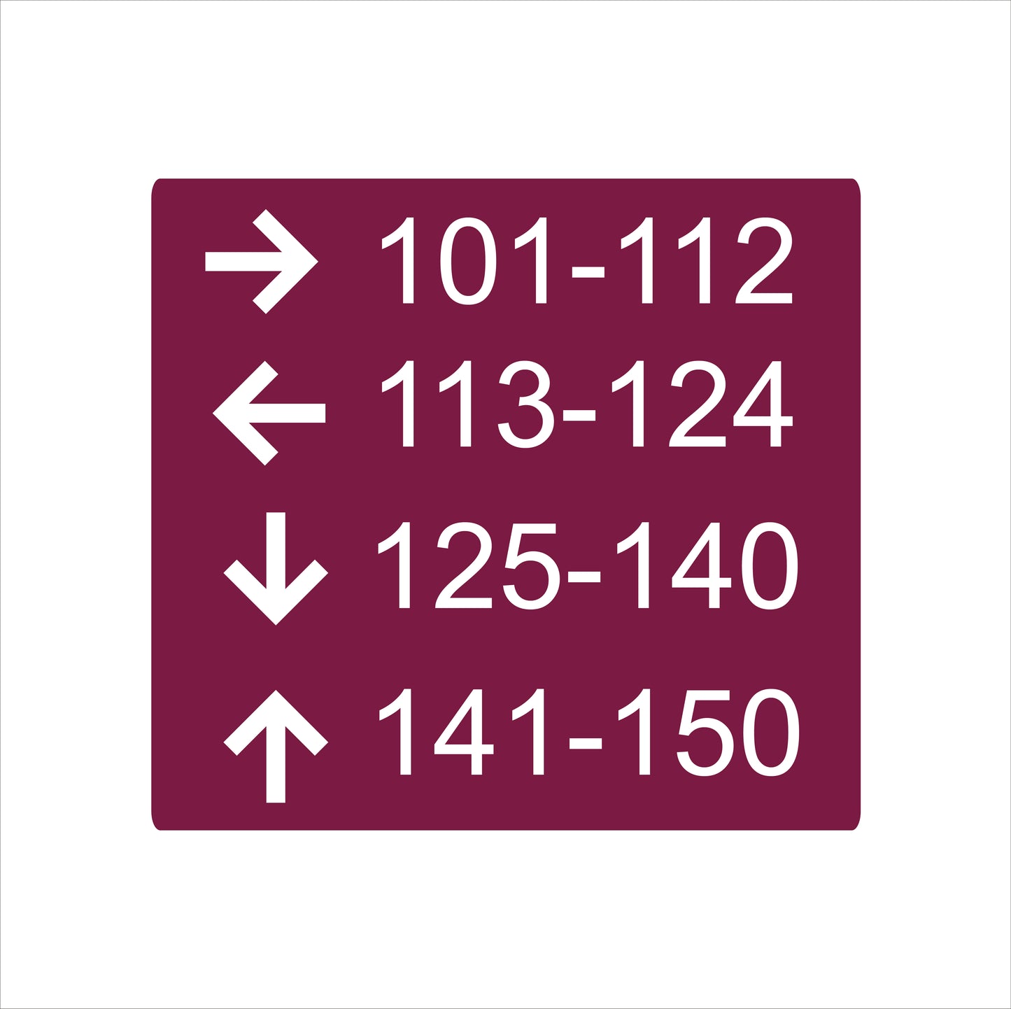 Four Lines informational sign-short format- 12’’w x 8’’h