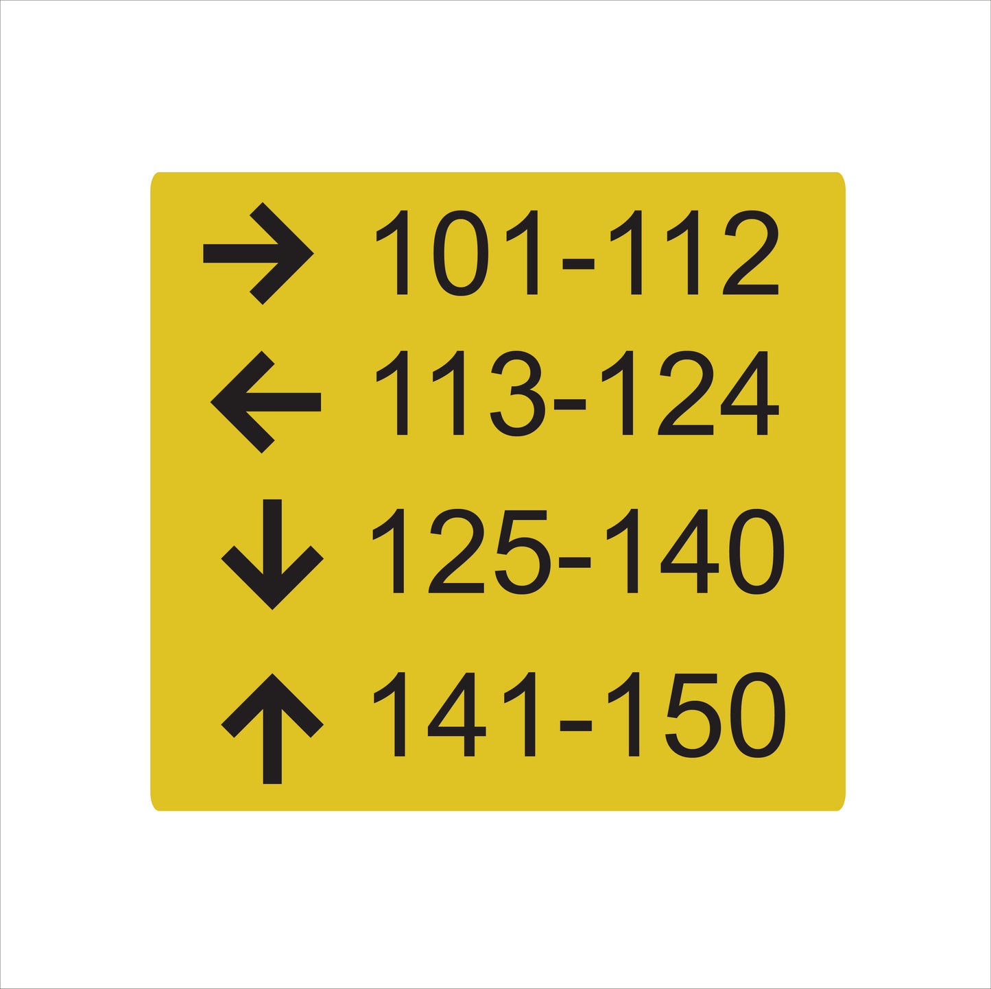 Four Lines informational sign-short format- 12’’w x 8’’h