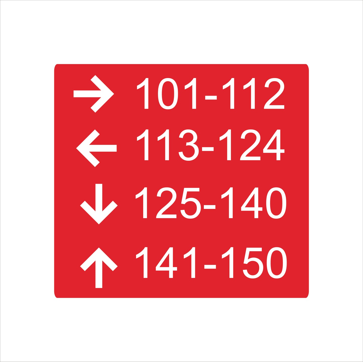 Four Lines informational sign-short format- 12’’w x 8’’h