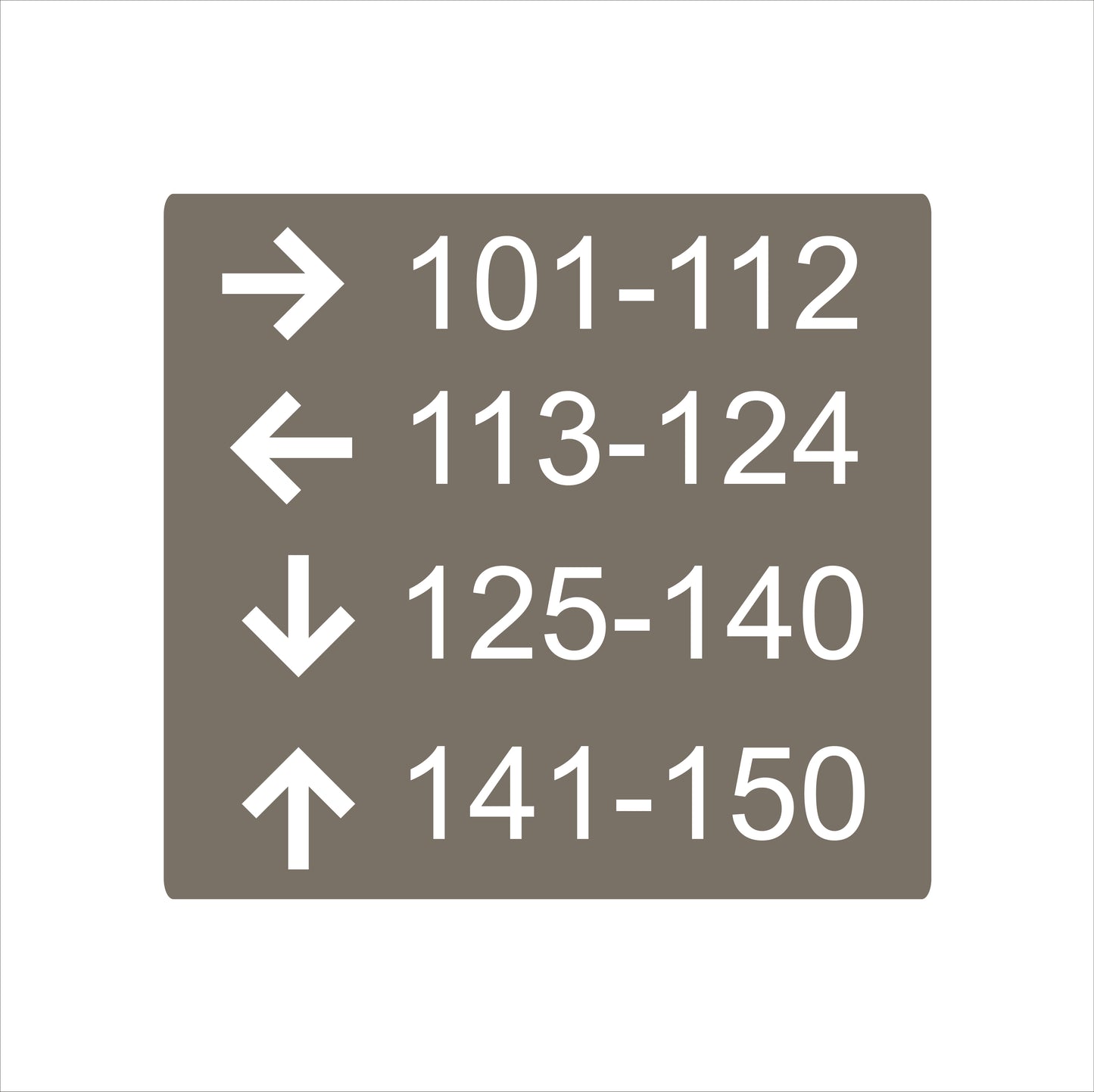 Four Lines informational sign-short format- 12’’w x 8’’h