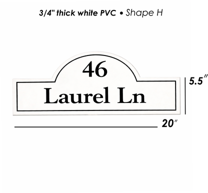 Custom PVC Yard Address Sign – Personalized House Number Sign with Stake (shape G)