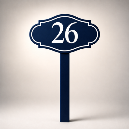 Custom PVC Yard Address Sign – Personalized House Number Sign with Stake (shape A)
