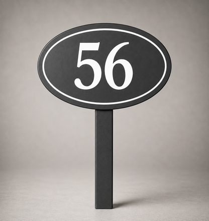 Custom PVC Yard Address Sign – Personalized House Number Sign with Stake (shape B)