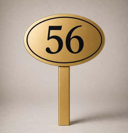 Custom PVC Yard Address Sign – Personalized House Number Sign with Stake (shape B)