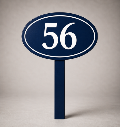 Custom PVC Yard Address Sign – Personalized House Number Sign with Stake (shape B)