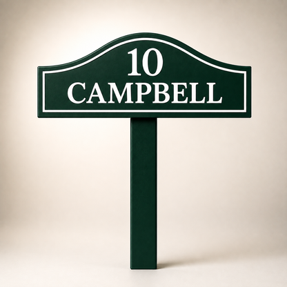 Custom PVC Yard Address Sign – Personalized House Number Sign with Stake (shape C)