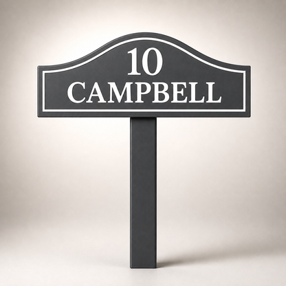 Custom PVC Yard Address Sign – Personalized House Number Sign with Stake (shape C)