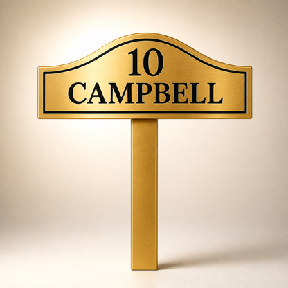 Custom PVC Yard Address Sign – Personalized House Number Sign with Stake (shape C)