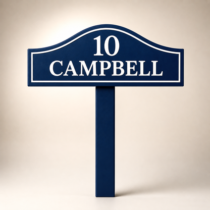 Custom PVC Yard Address Sign – Personalized House Number Sign with Stake (shape C)
