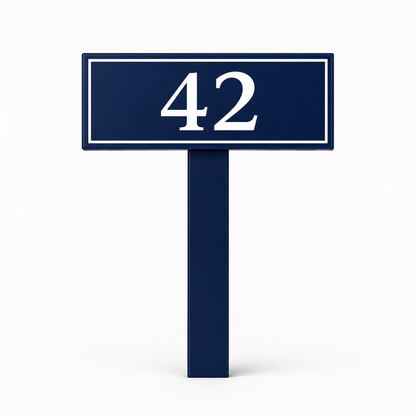 Custom PVC Yard Address Sign – Personalized House Number Sign with Stake (shape D)