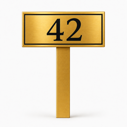 Custom PVC Yard Address Sign – Personalized House Number Sign with Stake (shape D)