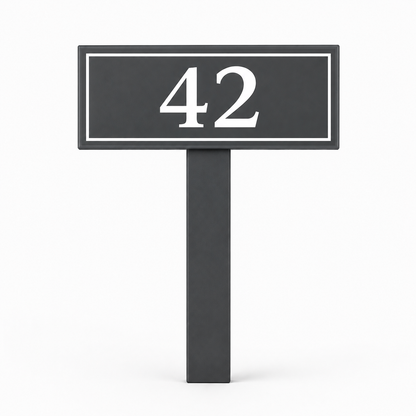 Custom PVC Yard Address Sign – Personalized House Number Sign with Stake (shape D)