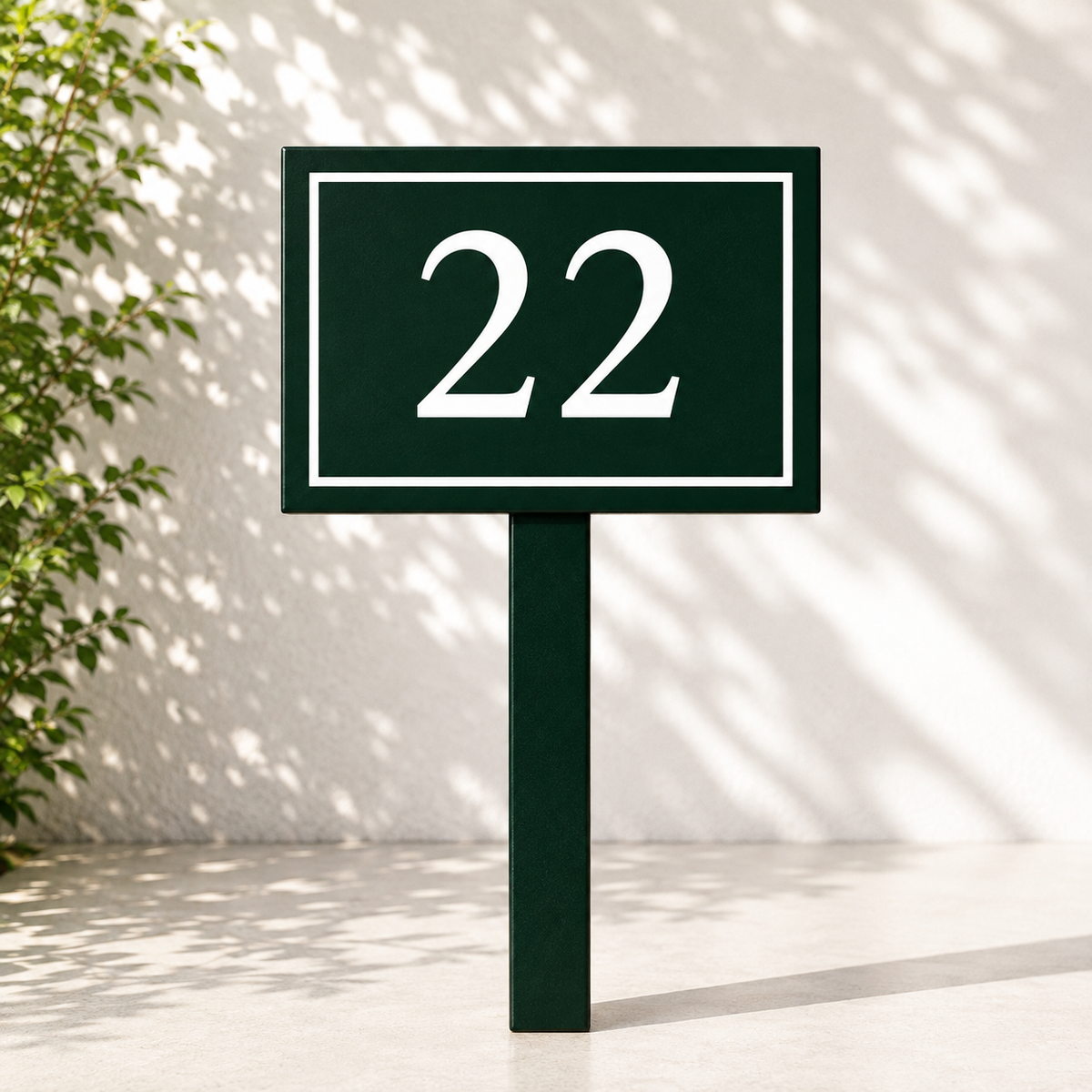 Custom PVC Yard Address Sign – Personalized House Number Sign with Stake (shape E)