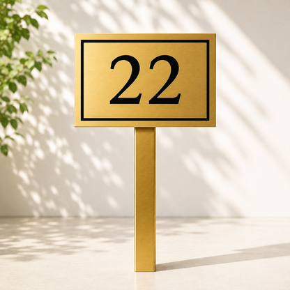 Custom PVC Yard Address Sign – Personalized House Number Sign with Stake (shape E)