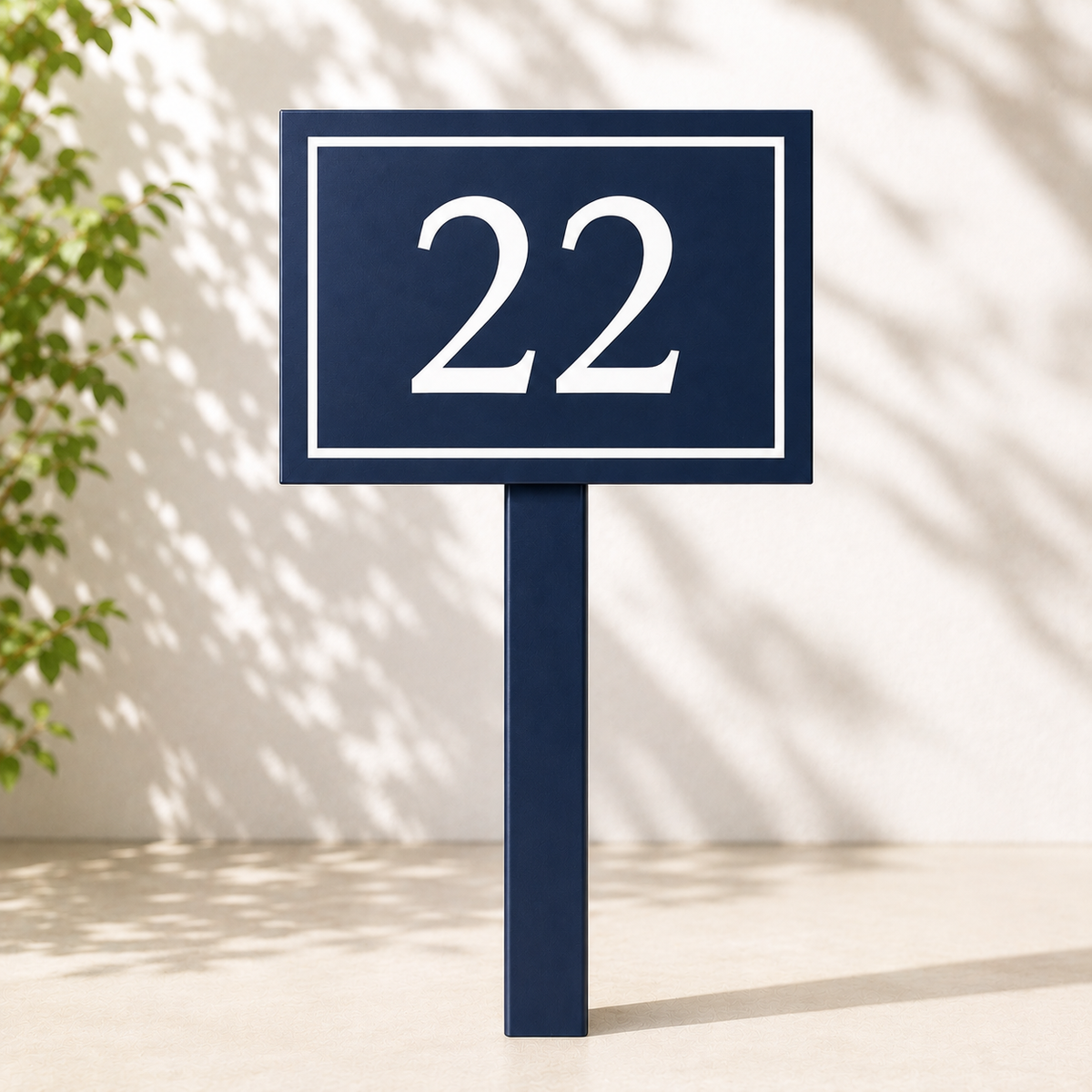 Custom PVC Yard Address Sign – Personalized House Number Sign with Stake (shape E)