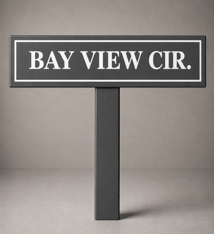 Custom PVC Yard Address Sign – Personalized House Number Sign with Stake (shape F)