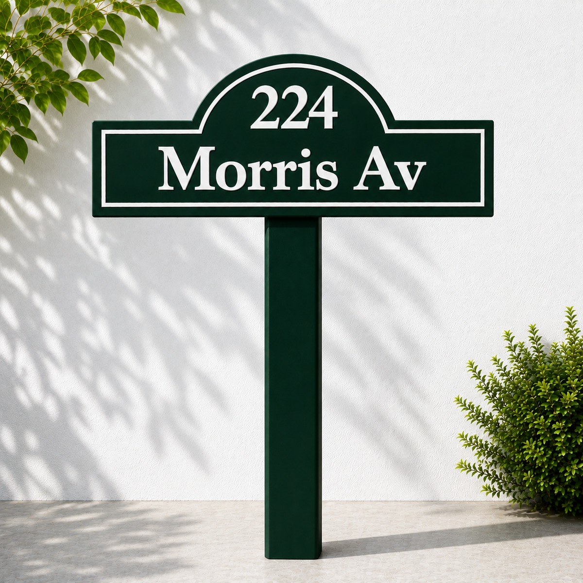 Custom PVC Yard Address Sign – Personalized House Number Sign with Stake (shape G)