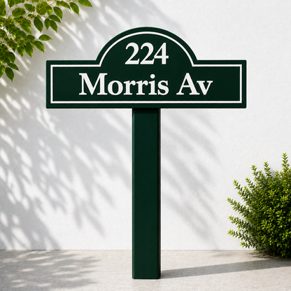 Custom PVC Yard Address Sign – Personalized House Number Sign with Stake (shape G)