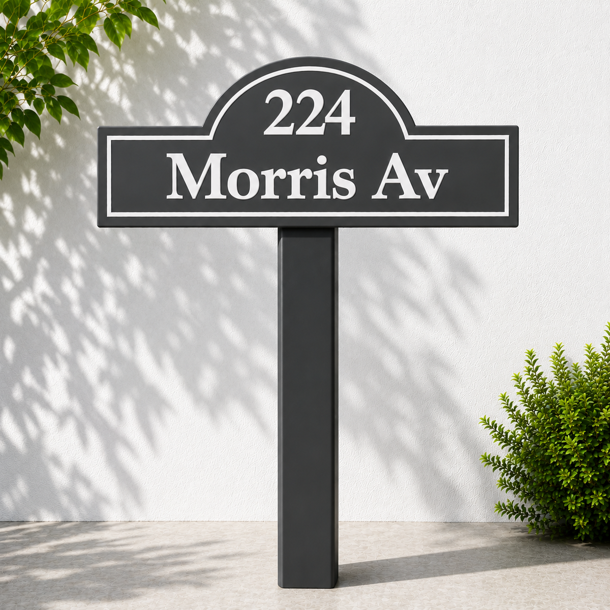 Custom PVC Yard Address Sign – Personalized House Number Sign with Stake (shape G)